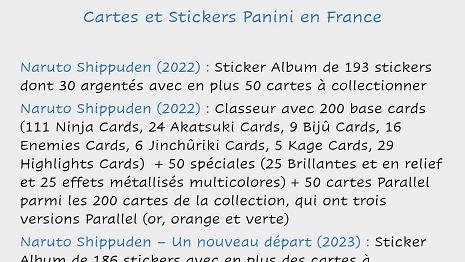 Naruto-07 Album Stickers sur Panini.fr - Naruto Site Officiel